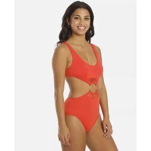 Vince Camuto Serengeti Shades Logo Ring One Piece Swimsuit | Size 12
